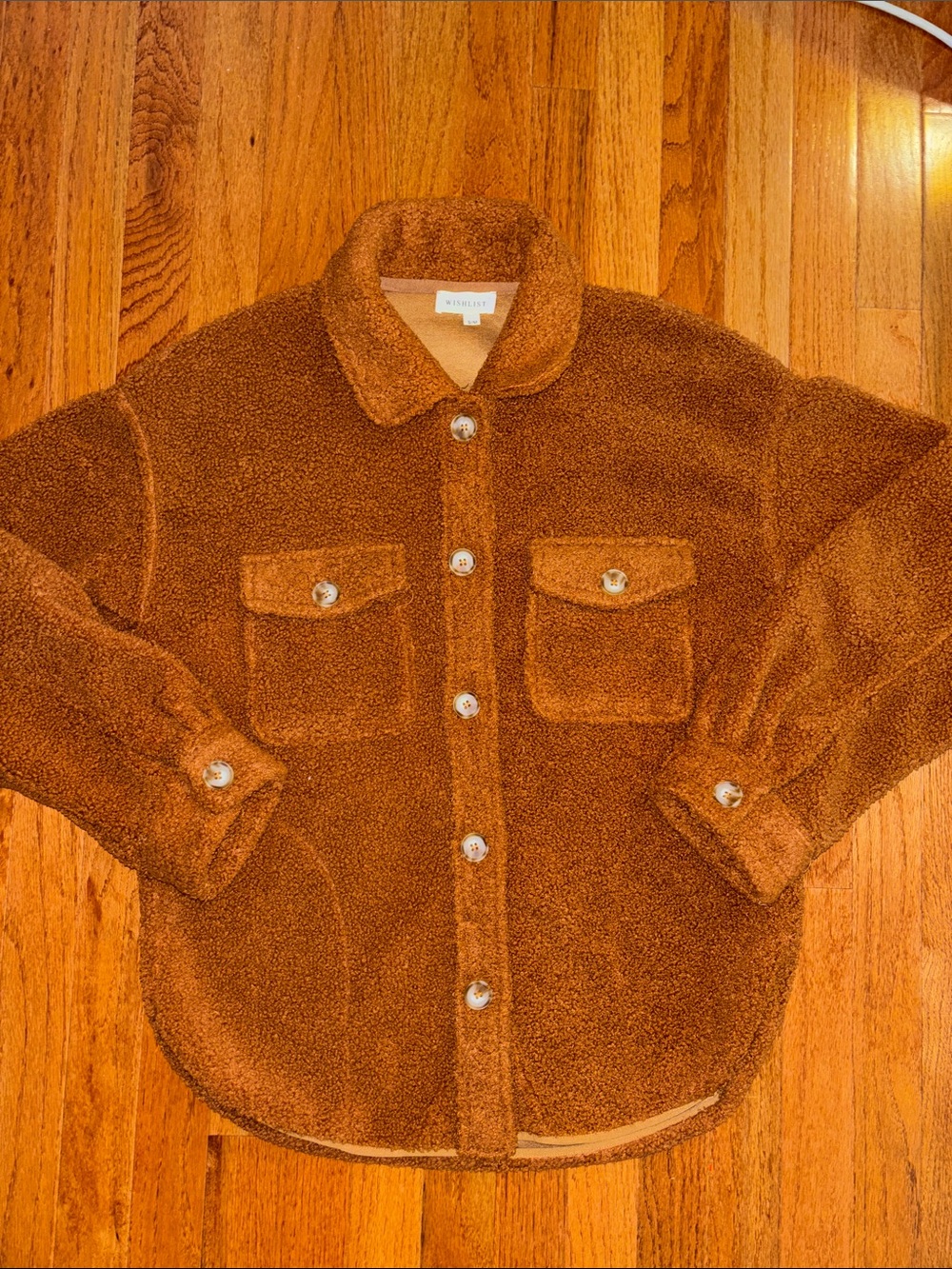 Wishlist Burnt Orange Teddy Bear Sherpa Shacket Women’s Size S/M